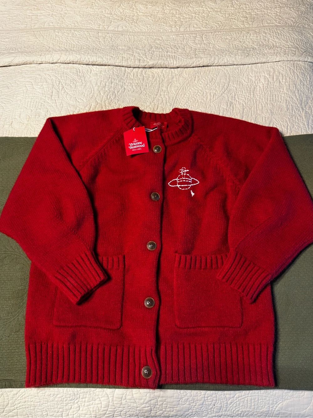 Vivienne Westwood Red Button-Up Knit Cardigan
